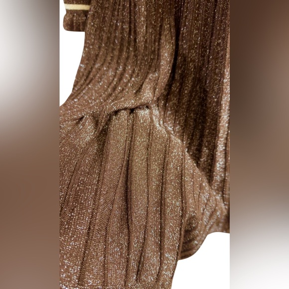 NWT Nanette Lepore Metallic Ombre Knit Midi Dress Midi Brown Size XL-1X - Picture 6 of 10